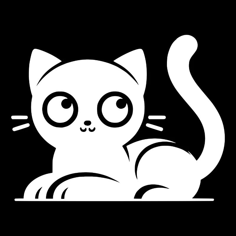 Drôles de chats avec de grands yeux Dessin