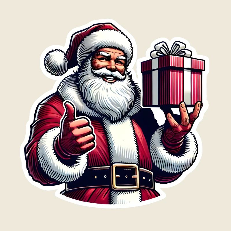 Weihnachtsmann mit Geschenk