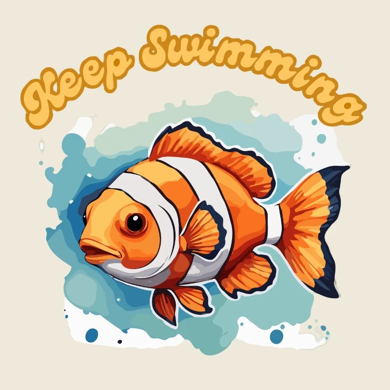 Clownfisch Bunt Nemo Schwimmen Sie weiter