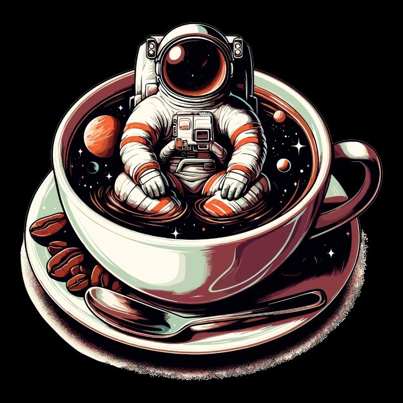 Schwarzer Kaffee Astronaut Tasse Galaxie Geschenk
