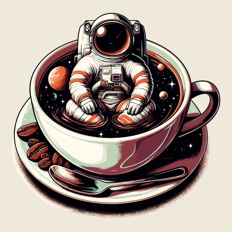 Black Coffee Astronaut Mug Galaxy Gift
