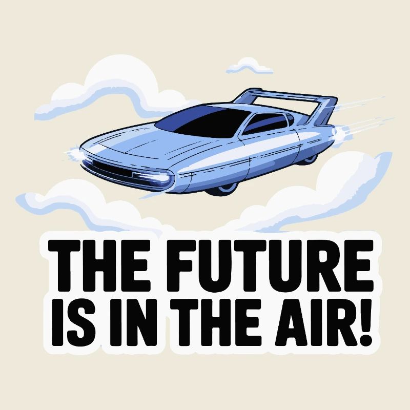 Retro Futuristic Flying Car Design