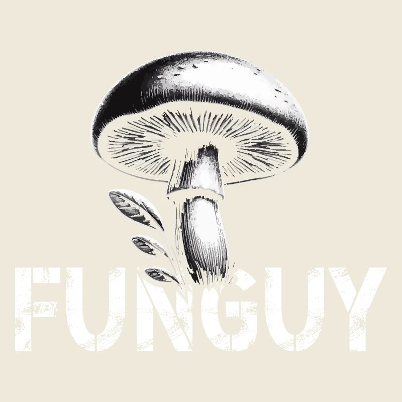 Design champignon avec lettrage