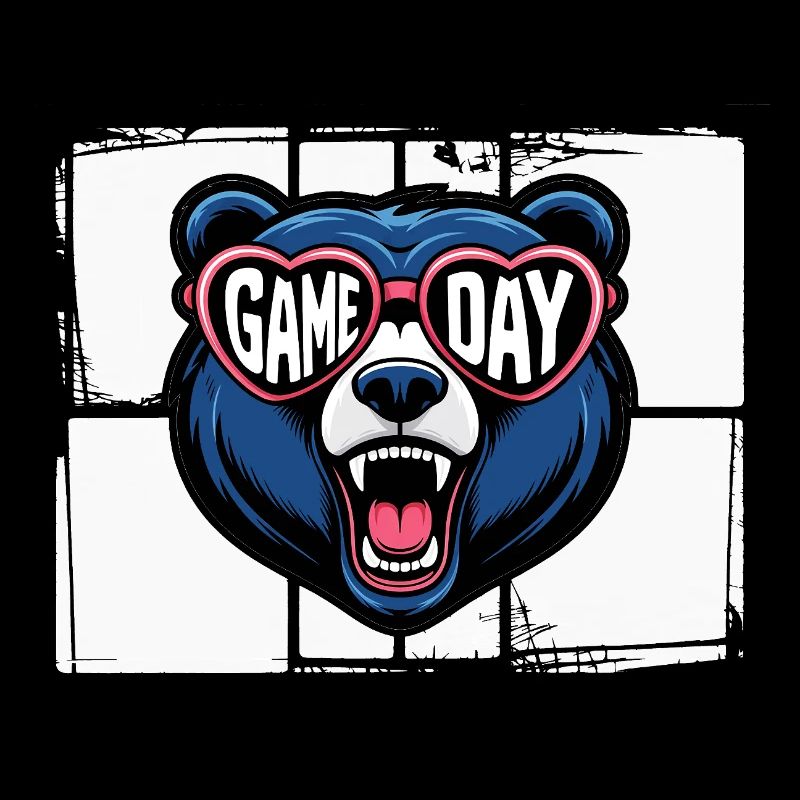 Game Day Bear with Heart Glasses