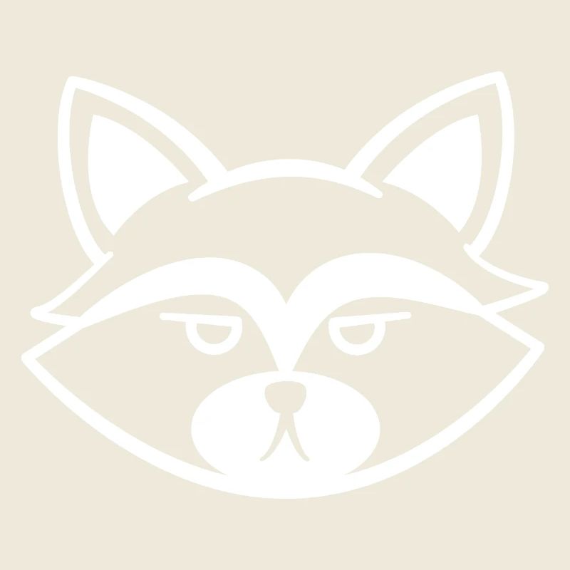 Grumpy raccoon face black and white