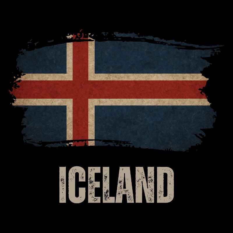 Drapeau de l’Islande, vintage Islande