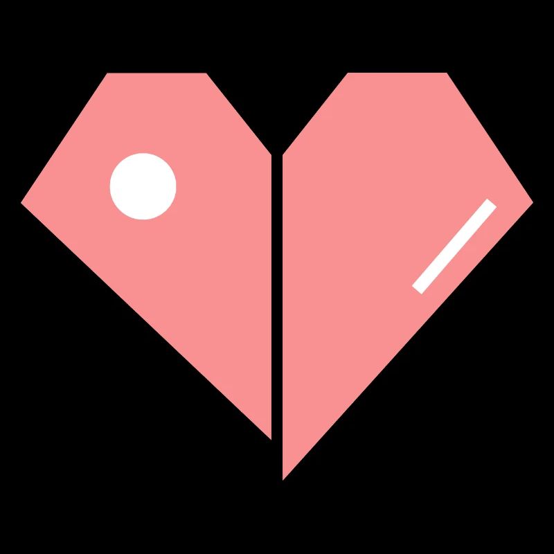 Broken Pink Heart – Abstract Shape