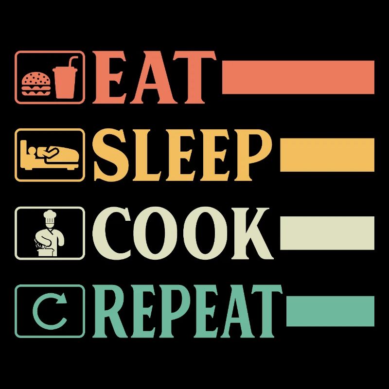 Funny Chef Head Chef Baker Chef Eat Sleep Cook Rep