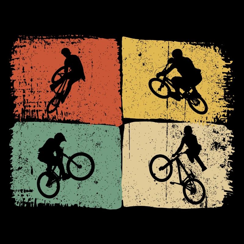 Silhouettes de quad sur blocs de couleur