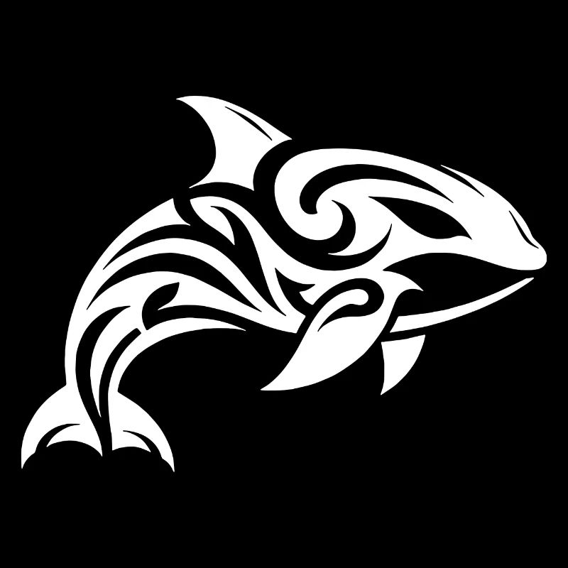 Pretty Orca Tribal Tattoo Style