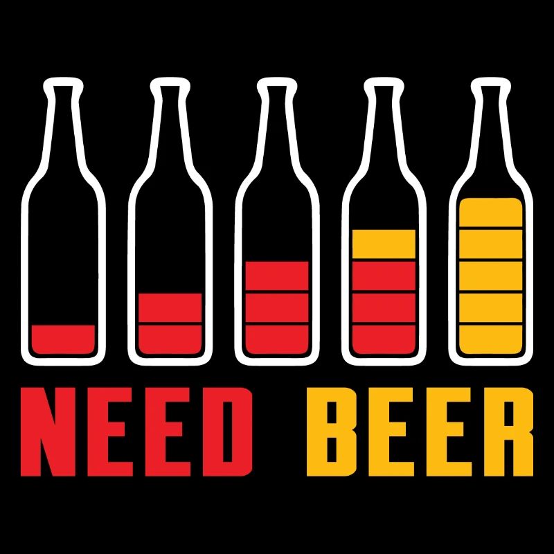 Bouteilles de bière minimalistes avec dégradé