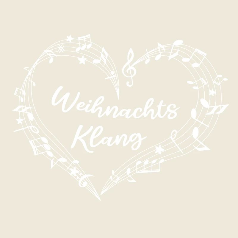 Weihnachtsklang - Herz aus Musiknoten & Sternen