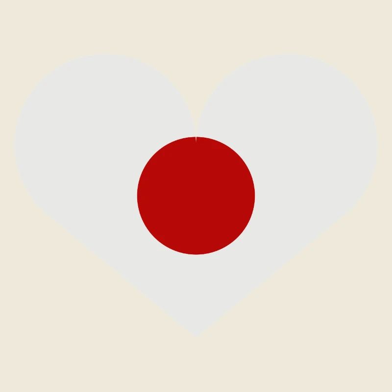 Drapeau japonais en forme de cœur
