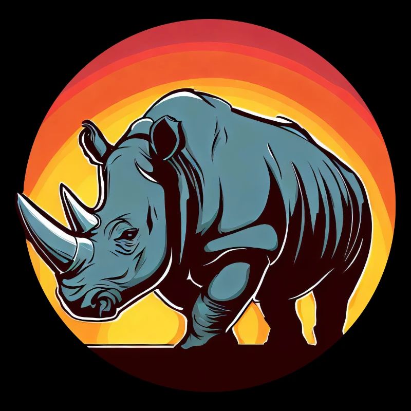 Rhinoceros Sunset Round