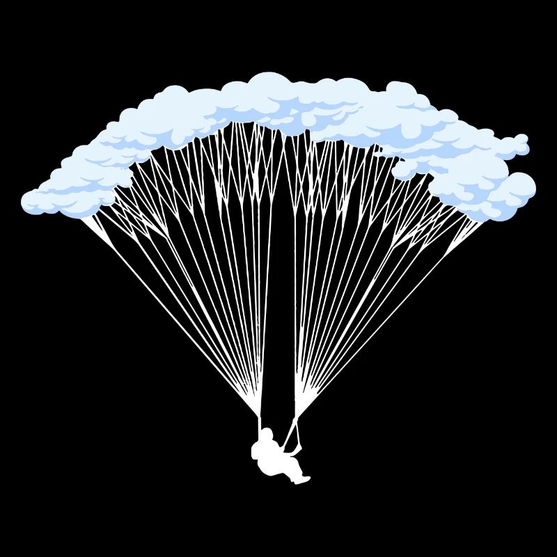 Skydiver in clouds silhouette
