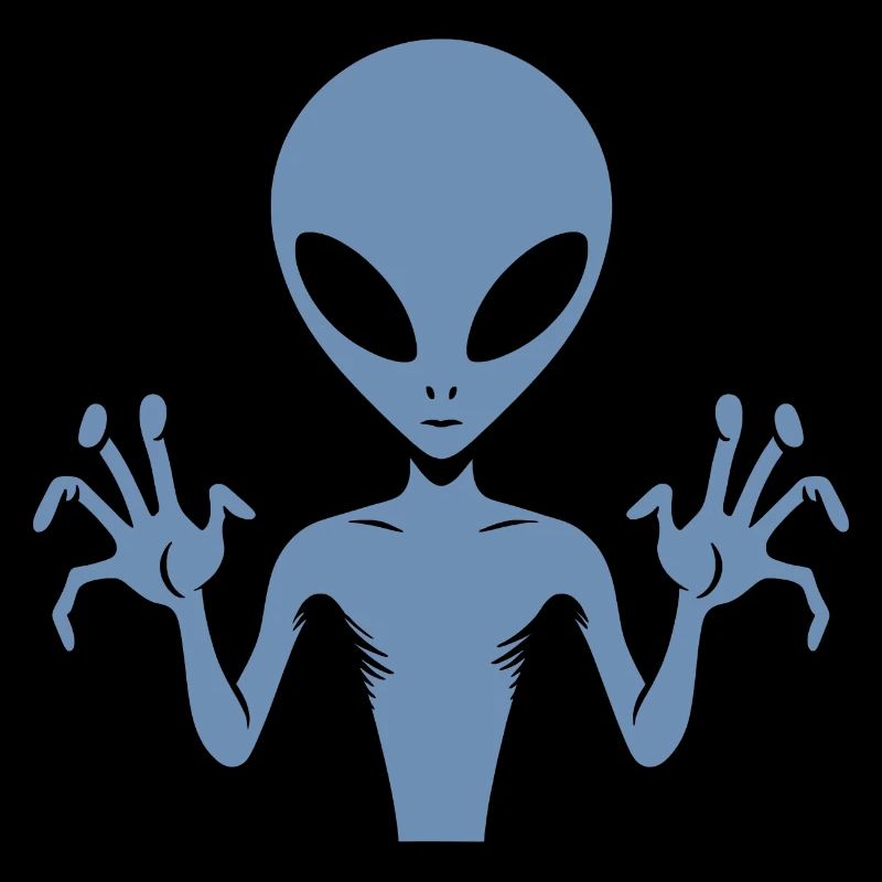 Silhouette de corps extraterrestre extraterrestre avec des mains