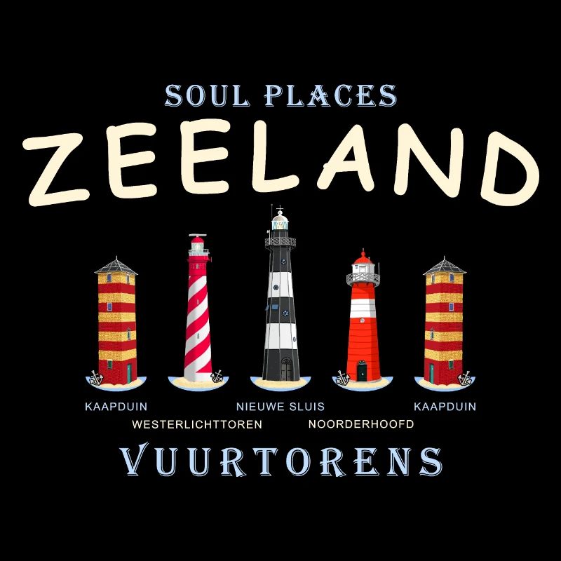 Zélande, Pays-Bas, Phares Dessin à la main