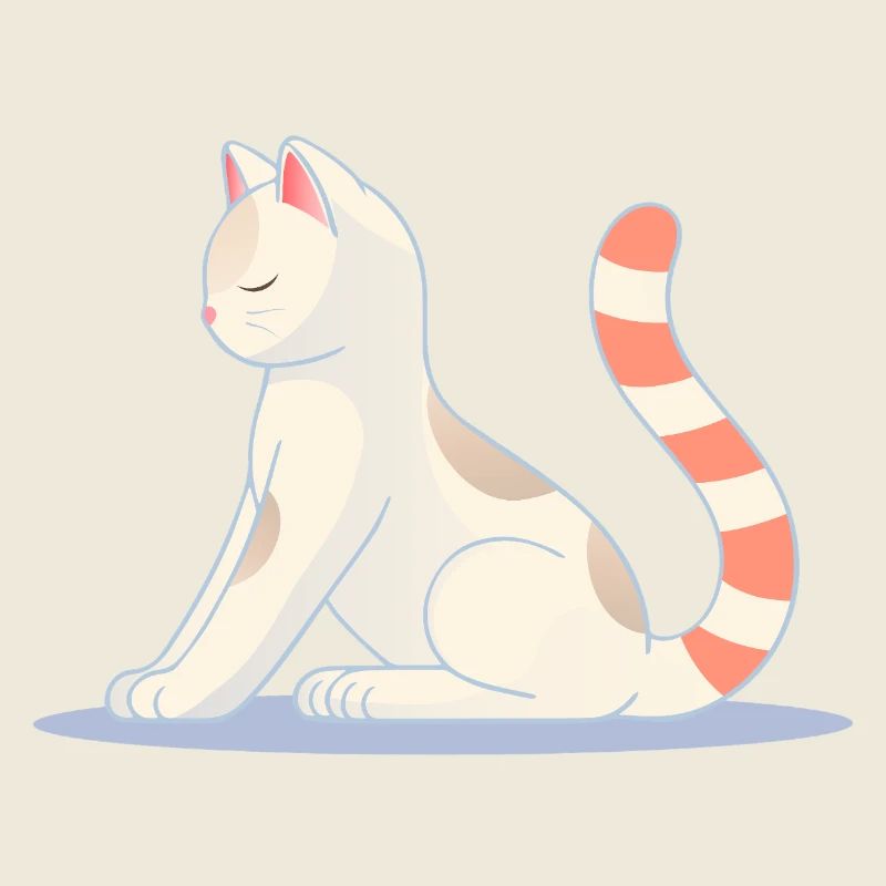 Cat in meditative yoga pose