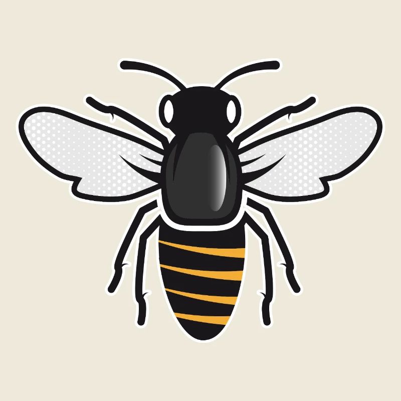 Stilisierte Biene - Insektenmotiv im Patch-Stil