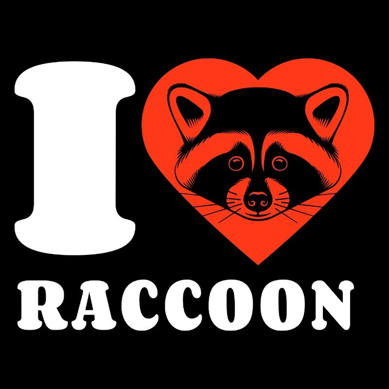 I Love Raccoon - Herz - Geschenk