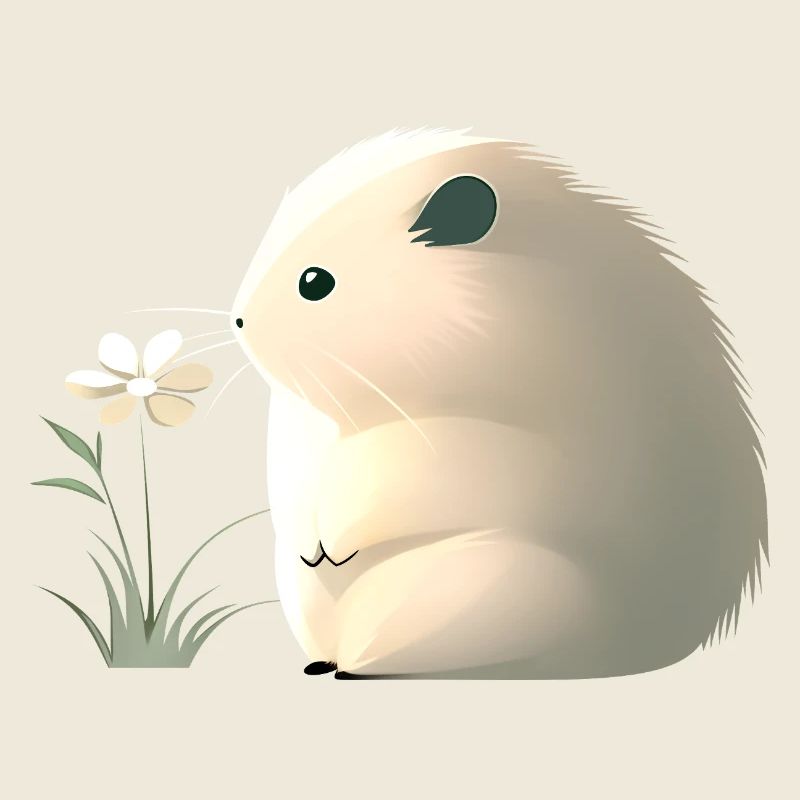 Mignon hamster avec fleur