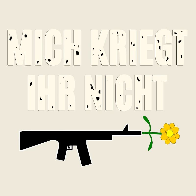 Pression de protestation avec une arme et une fleur