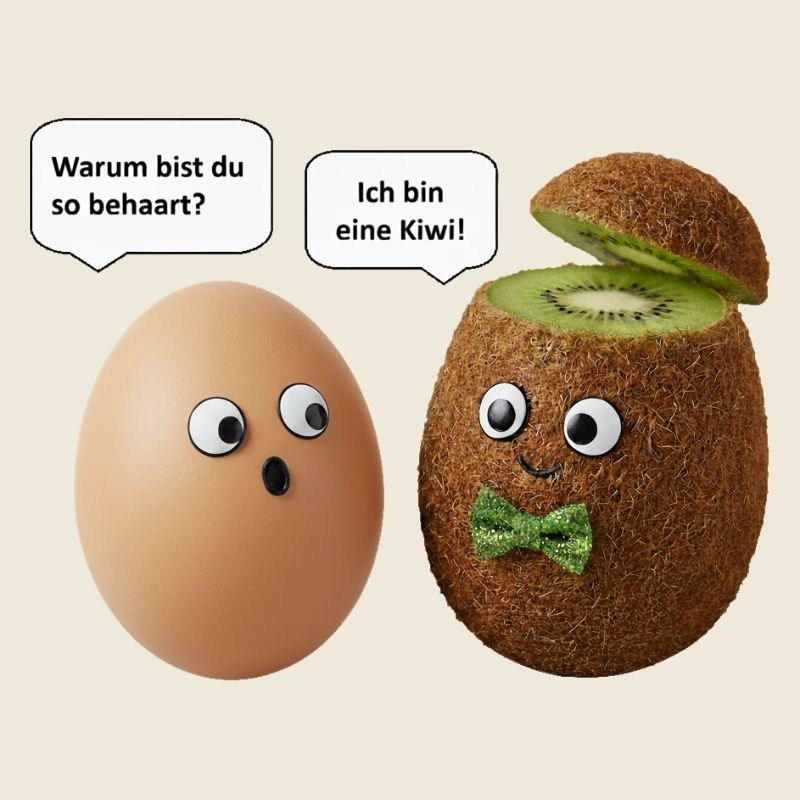 Kiwi and Egg Comedy Design