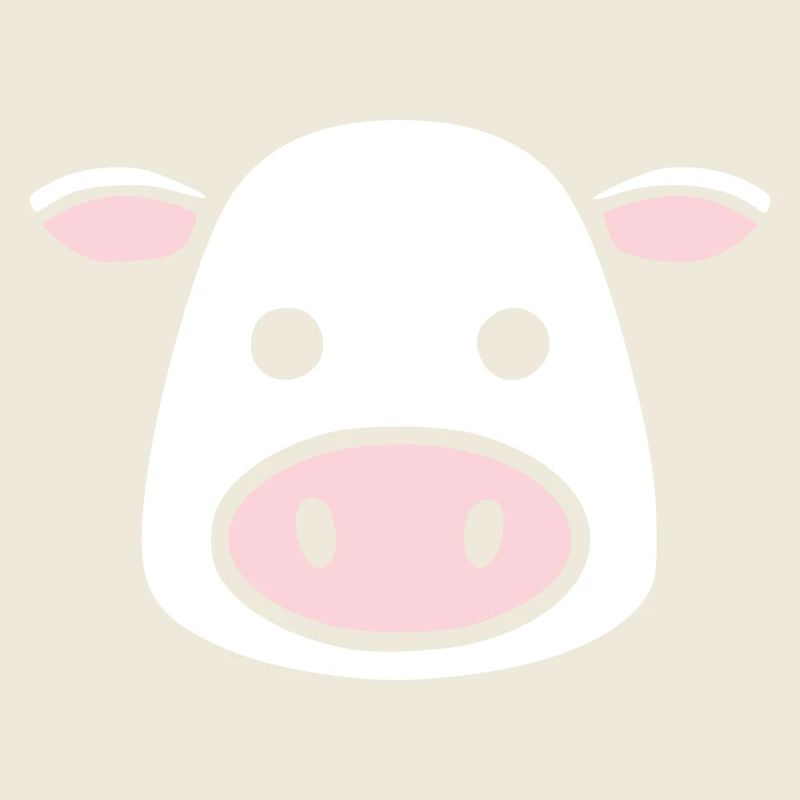 Mignonne Tête de Vache Visage Vector de la BD