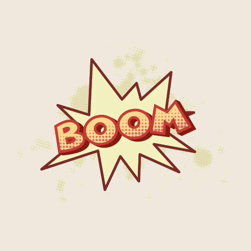 Boom! – Retro Comic Cartoon in Halftone Style