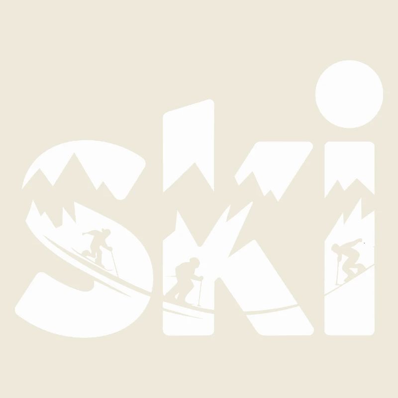 Ski Bergpanorama Typo Design