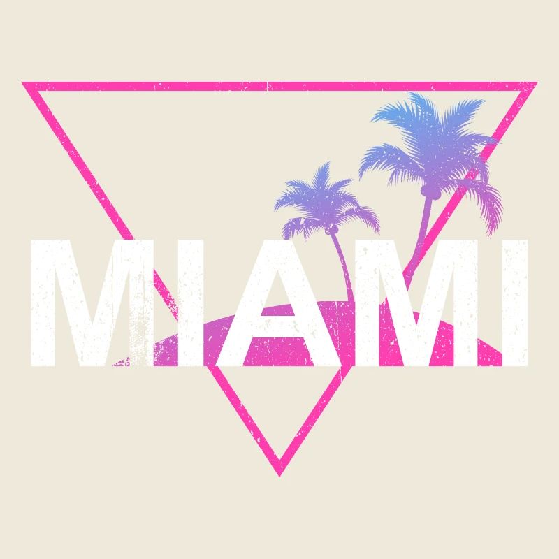 Miami Neon Palm Trees Rétro