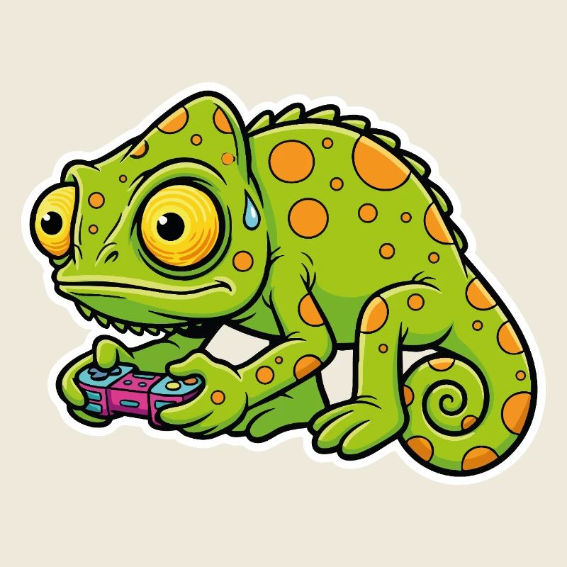 Chameleon Gamer Controller Videospiel-Maskottchen