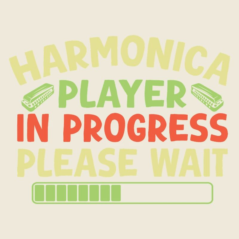 Funny Harmonica Player In Progress Harmonica