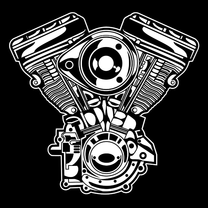 Motorrad Motor / Engine 01_weiß