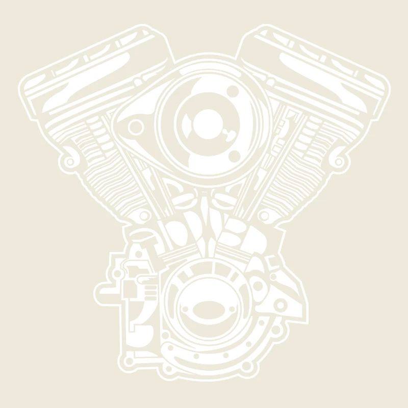 Motorrad Motor / Engine 01_weiß