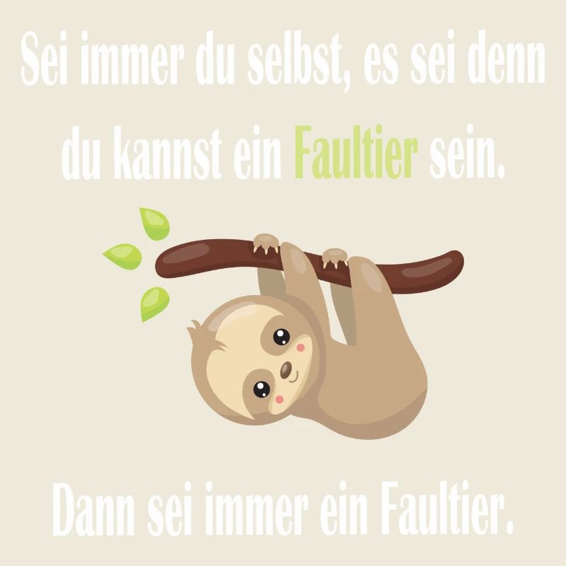 Sei immer du selbst, sei ein Faultier - Spruch