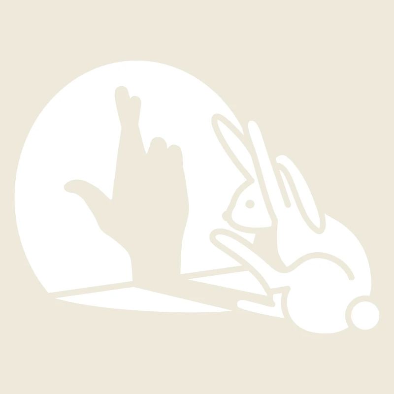 Funny Rabbit Hand Shadow Crossed Fingers