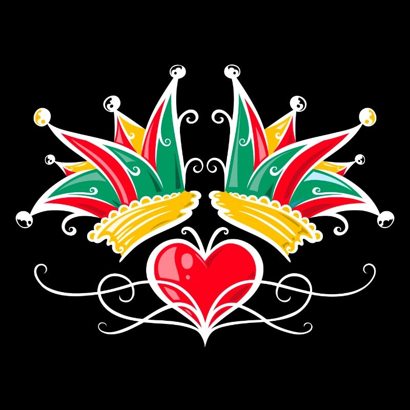 Fool's Cap Carnival Heart Tattoo