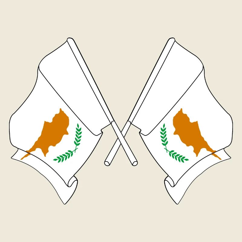 Zwei Flaggen Zypern