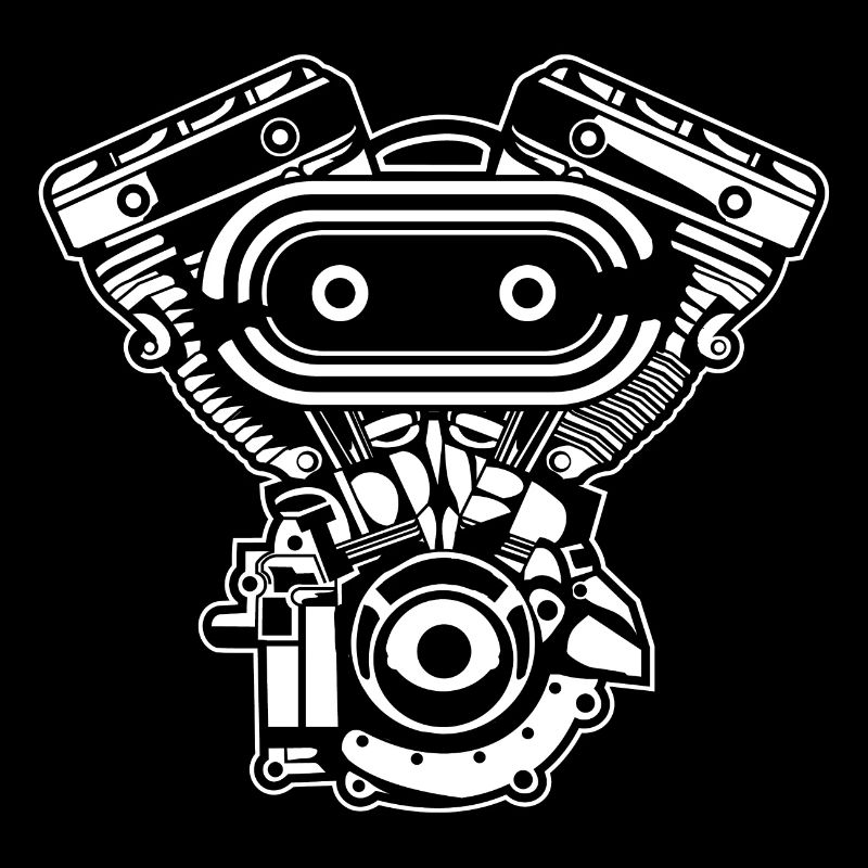 Motorrad Motor / Engine 02_weiß
