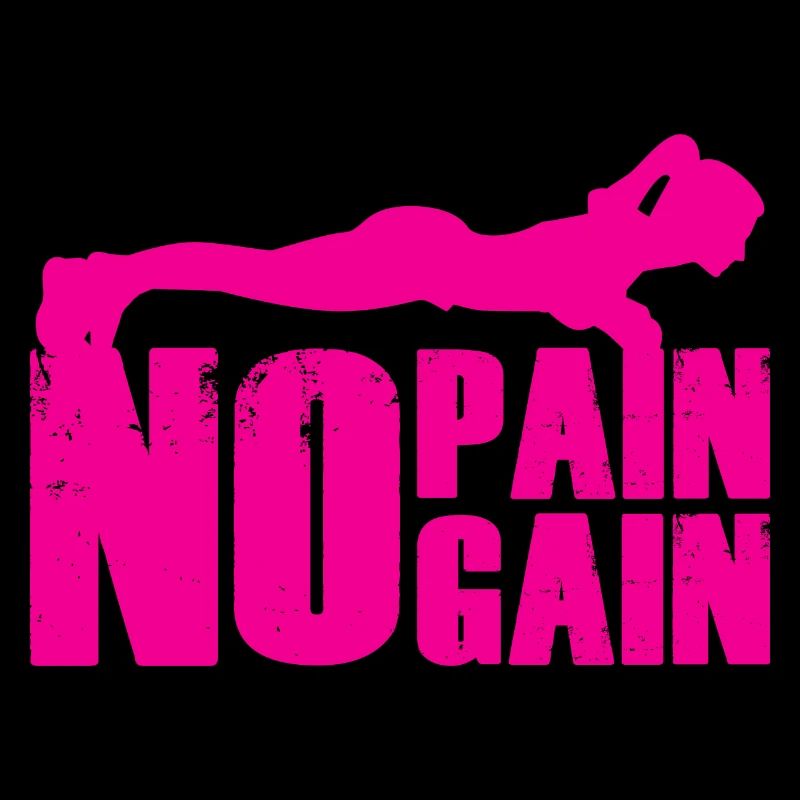 No Pain No Gain Strength Training Silhouette