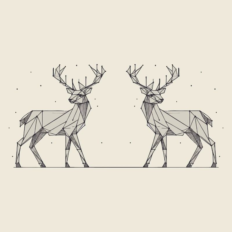 Hirsch 2 grau Schnee