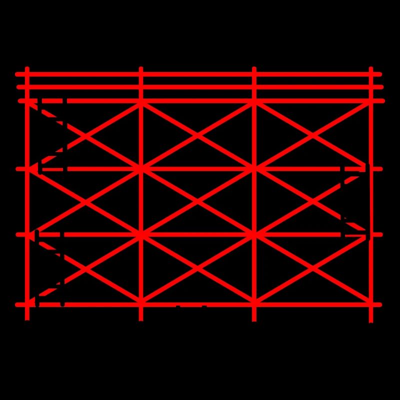 Échafaudage rouge avec marches noires conception de construction