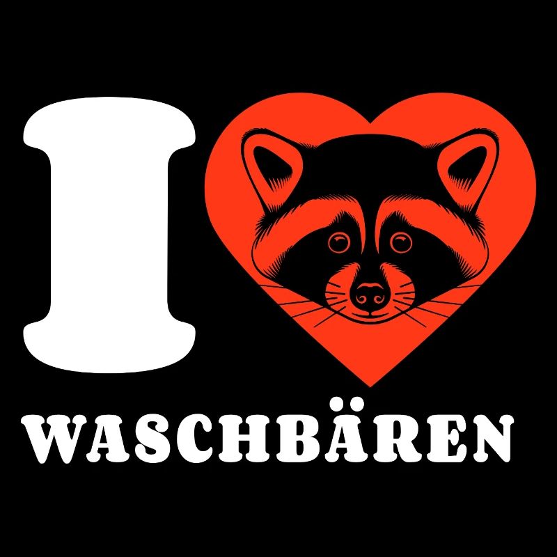 I Love Waschbären - Herz - Geschenk