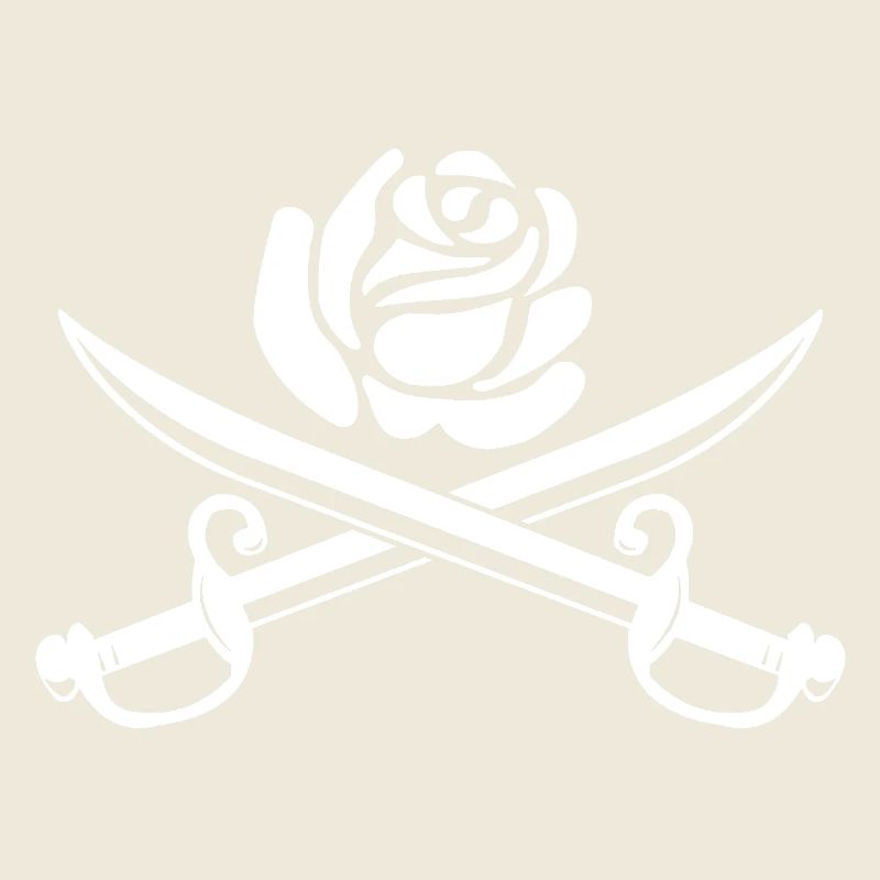 Fleur blanche et épées croisées