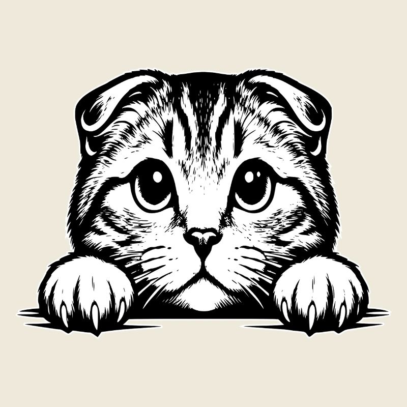 Scottish Fold-eared Cat with Paws