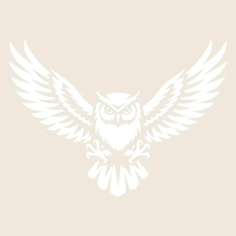 Hibou aux ailes déployées