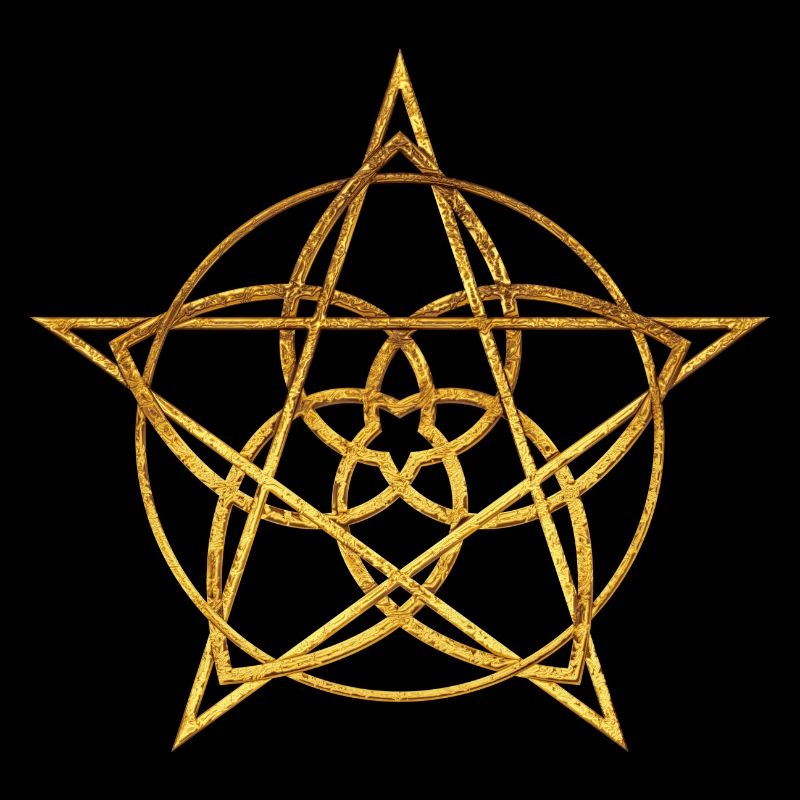 Venusblume Pentagramm gold