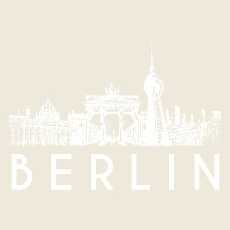 Berlin skyline in white