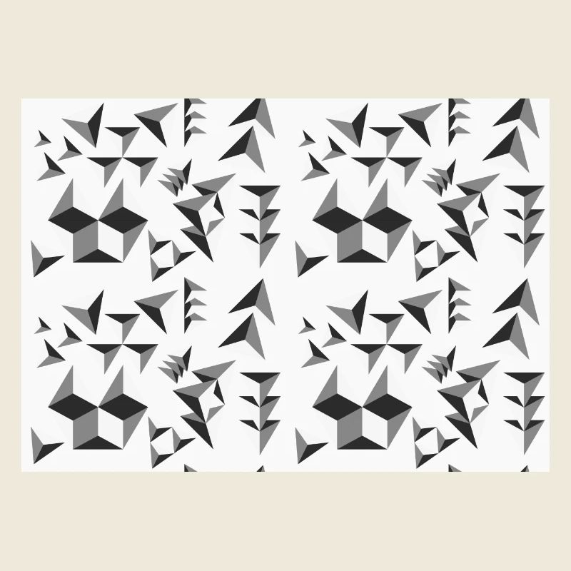 Deco pattern pyramids black and white